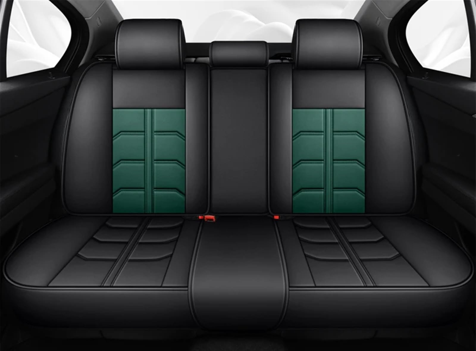 AXTAZS Auto Sitzbezügesets Kompatibel Mit Mazda Universal Autozubehör Autositzbezug Auto Vorder-/Rücksitzbezug Automobil-Innenraum Autositz-Schutzpolster(Green,Rear seat) von AXTAZS