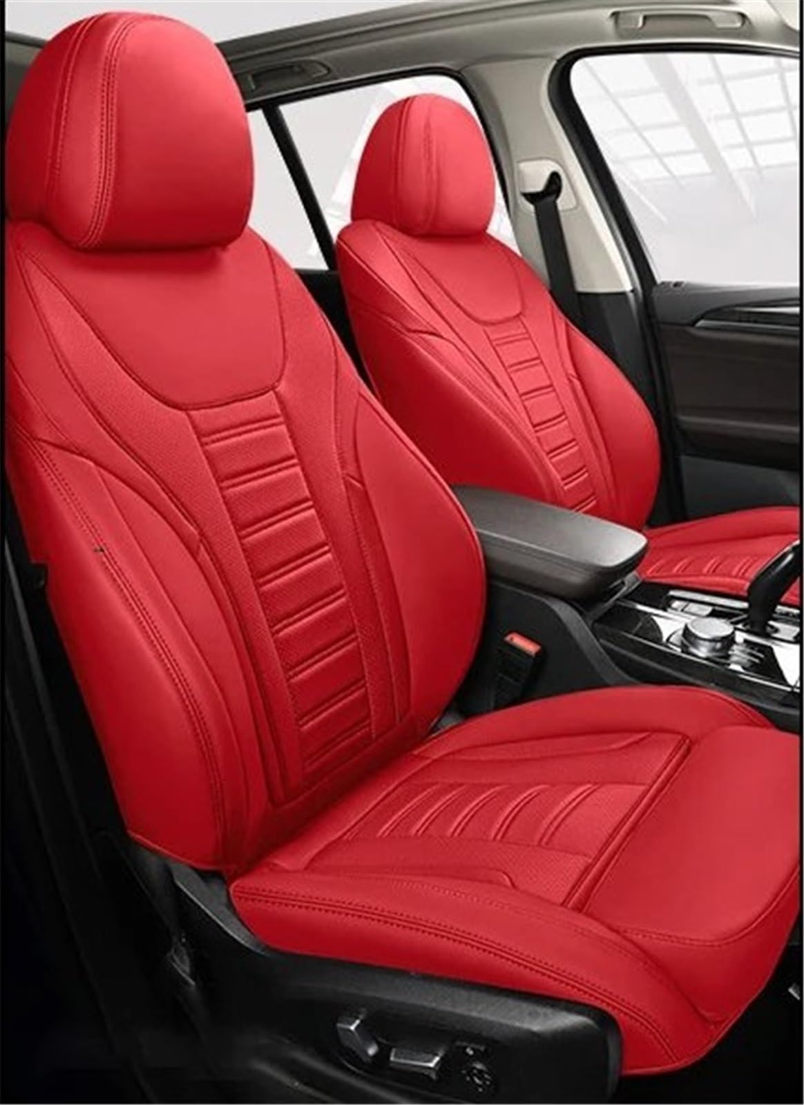 AXTAZS Auto Sitzbezügesets Kompatibel Mit Mitsubishi Für Eclipse Für Cross Für Outlander Für Pajero Für Sport Kompletter Satz Sitzschutz-Kissenpolster, Automobil-Innenraum(Red) von AXTAZS