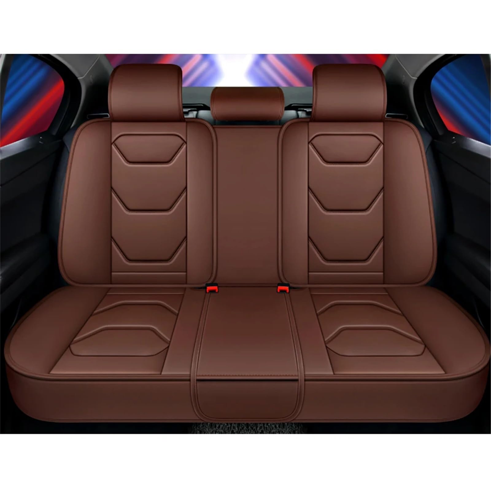 AXTAZS Auto Sitzbezügesets Kompatibel Mit Nissan Für Leaf Für Teana Für Tiida Autositzbezüge, Sitzkissenbezug, Autositz-Schutzpolster, Auto-Sitzbezug Vorne Und Hinten(Brown,Rear) von AXTAZS