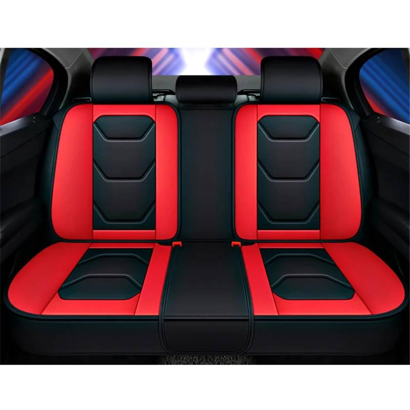 AXTAZS Auto Sitzbezügesets Kompatibel Mit Nissan Für Leaf Für Teana Für Tiida Autositzbezüge, Sitzkissenbezug, Autositz-Schutzpolster, Auto-Sitzbezug Vorne Und Hinten(Red,Rear) von AXTAZS