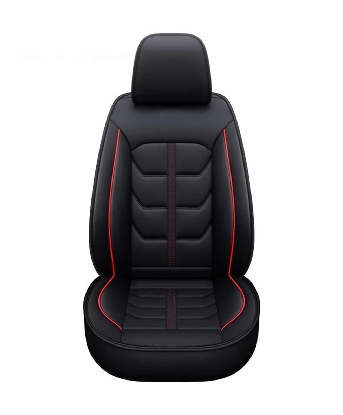 AXTAZS Auto Sitzbezügesets Kompatibel Mit Nissan Für Qashqai J10 J11 Universal Style Autositzbezüge Kissen Sitzbezug Auto Vorder-/Rücksitzbezug Zubehör(Black-red,1front) von AXTAZS