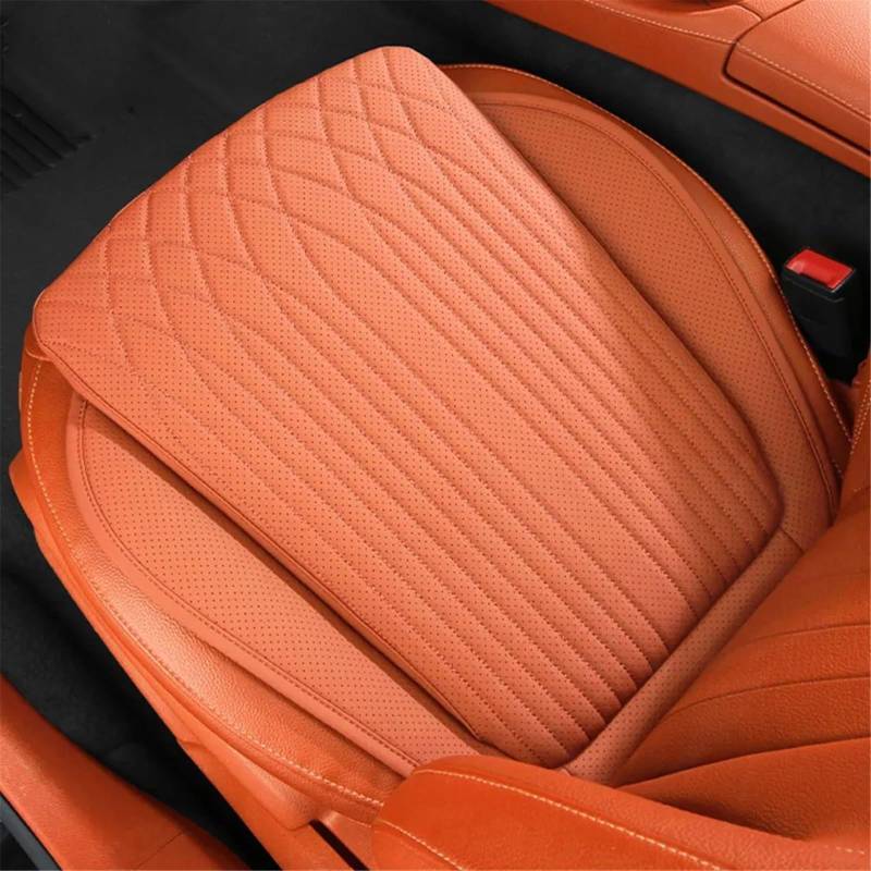 AXTAZS Auto Sitzbezügesets Kompatibel Mit Porsche Für Macan Für Cayenne Für Panamera Autositzkissen, Weicher Sitzbezug, Schutz, Autozubehör, Auto-Vordersitzbezug(Orange) von AXTAZS