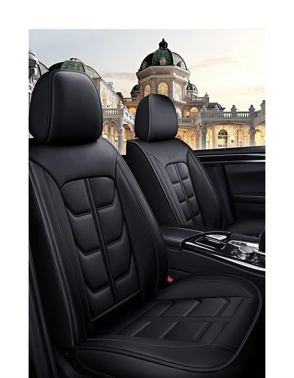 AXTAZS Auto Sitzbezügesets Kompatibel Mit Seat Für Ibiza Auto Vorder-/Rücksitzbezug Automobil-Innenraum-Autositzbezüge Autositz-Schutzpolster Autozubehör(Black,Front) von AXTAZS