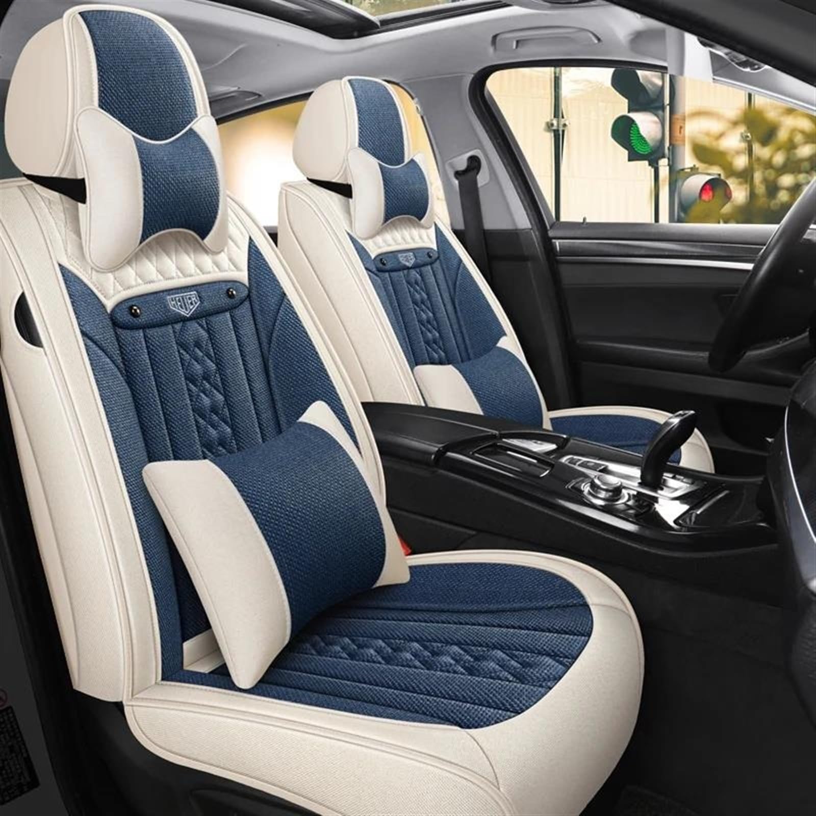 AXTAZS Auto Sitzbezügesets Kompatibel Mit Ssangyong Für Rodius Universal 5 Sitze Komplettset Autositzbezüge Vorne Und Hinten Geteilte Sitzbankschoner Bezüge Gepolsterte Kissen(color1,color1) von AXTAZS