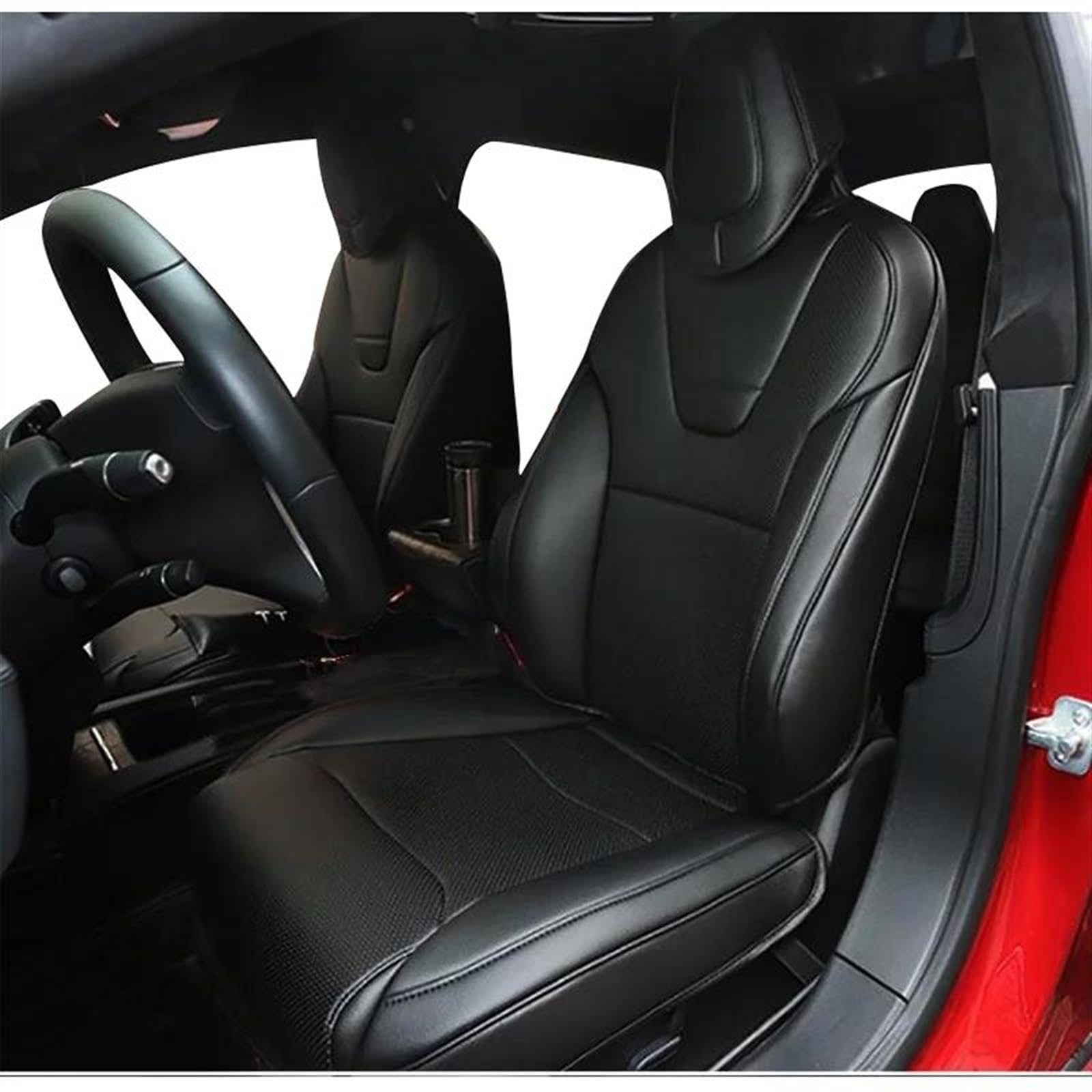 AXTAZS Auto Sitzbezügesets Kompatibel Mit Tesla Für Model S Autositzbezug Für Vollständig Abgedeckte 5-Sitzer-Kissen Autositzmattenbezug Auto-Innenraumbezüge Modifikationsteile(color1,2018-2019) von AXTAZS