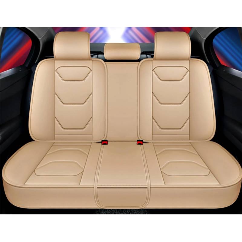 AXTAZS Auto Sitzbezügesets Kompatibel Mit Universal-Autositzbezügen, Innensitzschutz, Autozubehör, Autositz-Schutzpolster, Auto-Vorder-/Rücksitzbezug(Beige,Rear) von AXTAZS