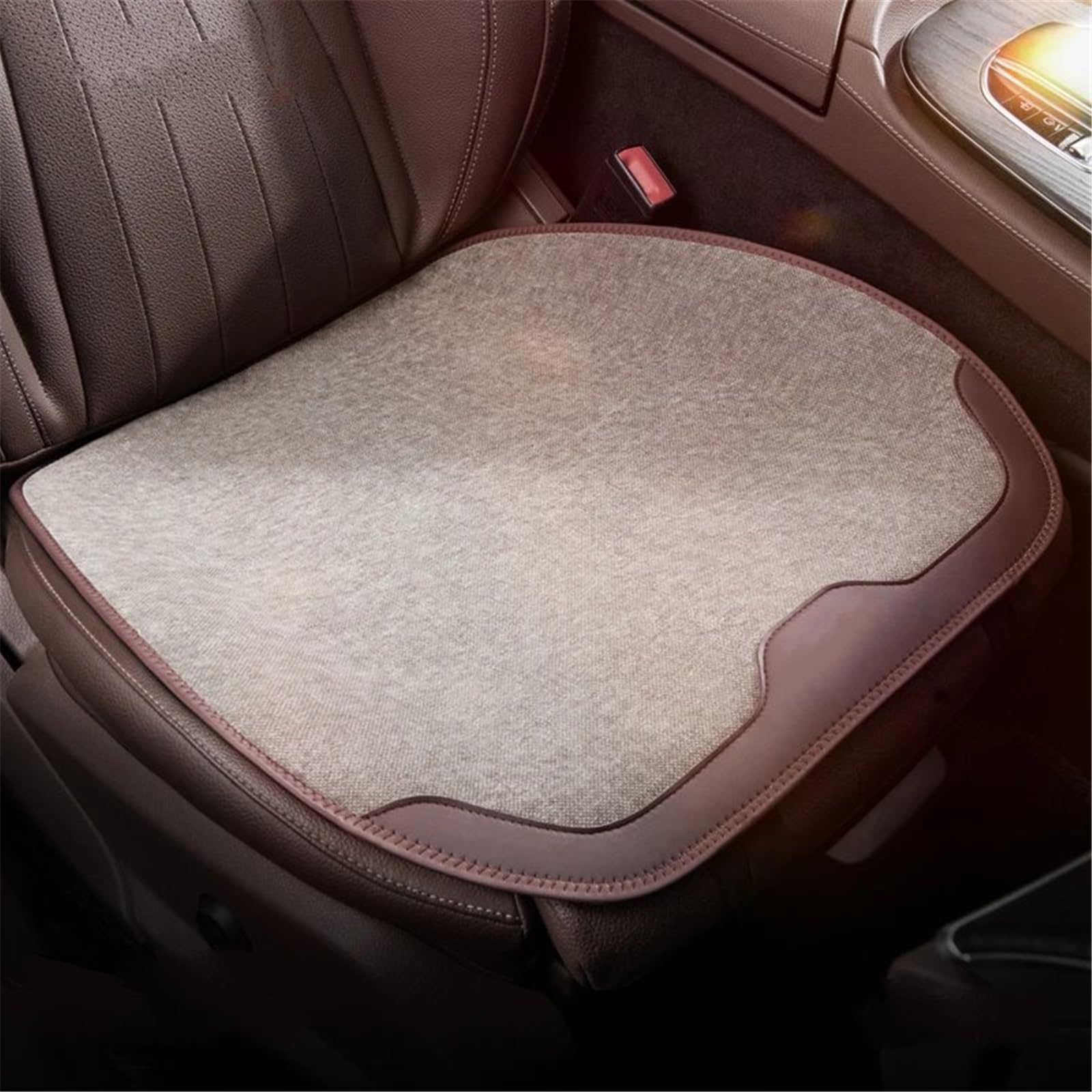 AXTAZS Auto Sitzbezügesets Universal Atmungsaktive Auto Sitz Abdeckung Vorne Hinten Auto Sitzkissen Seat Protector Mat Pad Auto Zubehör Auto Sitz Schutz Pads(Beige,Front) von AXTAZS