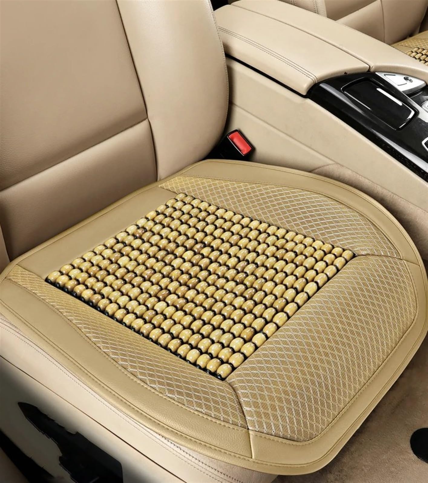 AXTAZS Auto Sitzbezügesets Universal Auto Kissen Pad Atmungsaktive Kissen Belüftung Vier Jahreszeiten Univer Kissen Sitz Abdeckung Auto Vorne/hinten Sitz Abdeckung(Beige,Full Set) von AXTAZS