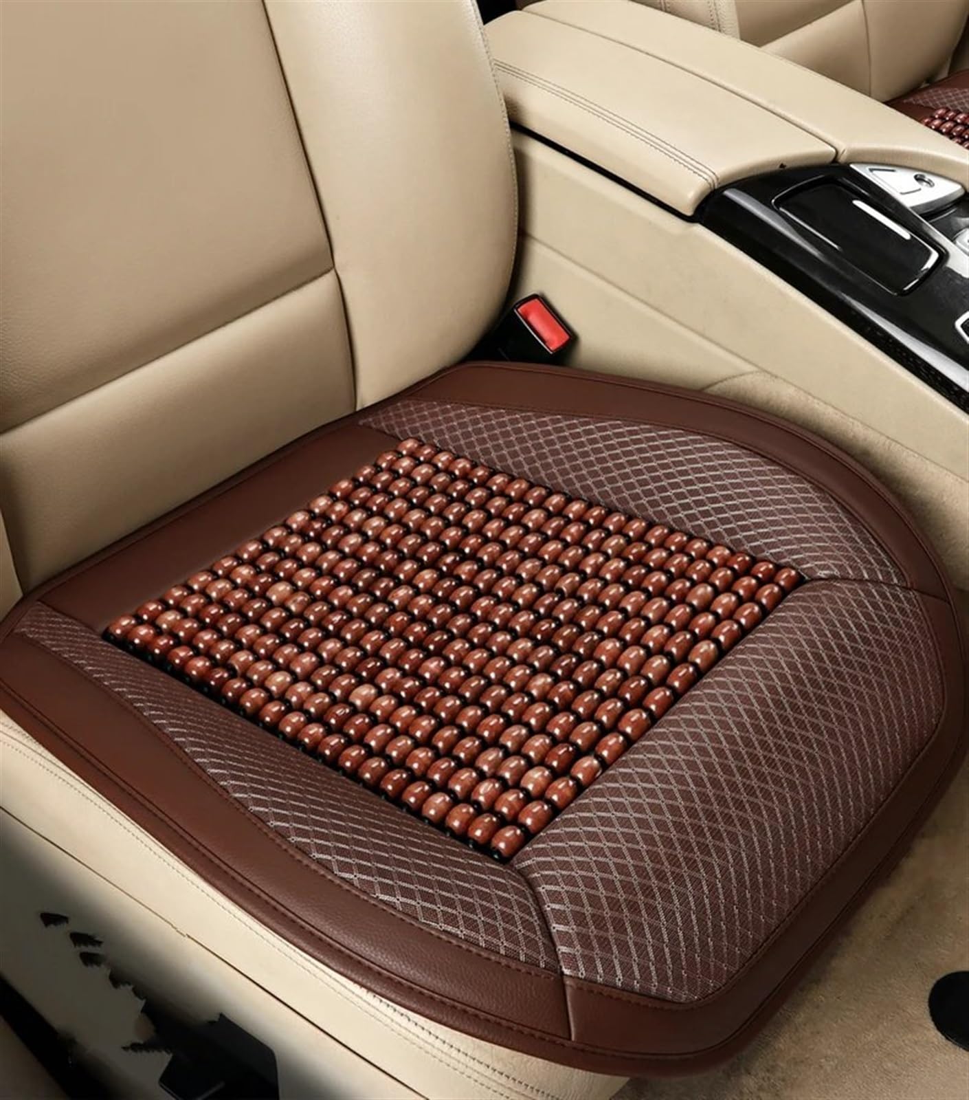 AXTAZS Auto Sitzbezügesets Universal Auto Kissen Pad Atmungsaktive Kissen Belüftung Vier Jahreszeiten Univer Kissen Sitz Abdeckung Auto Vorne/hinten Sitz Abdeckung(Brown,Full Set) von AXTAZS