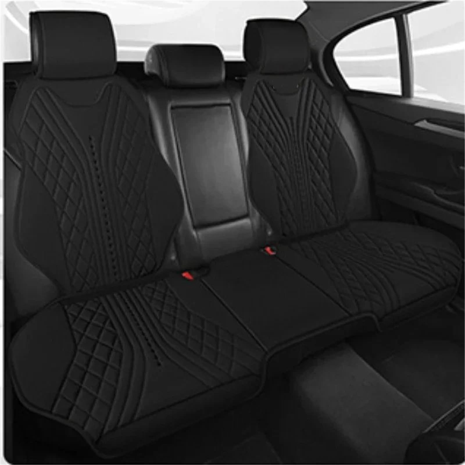 AXTAZS Auto Sitzbezügesets Universal Auto Sitz Abdeckung Atmungsaktive Pad Matte Auto Kissen Auto Vorne Hinten Sitz Abdeckung Automobil Innen Auto Sitz Schutz Pads(Black,Rear) von AXTAZS