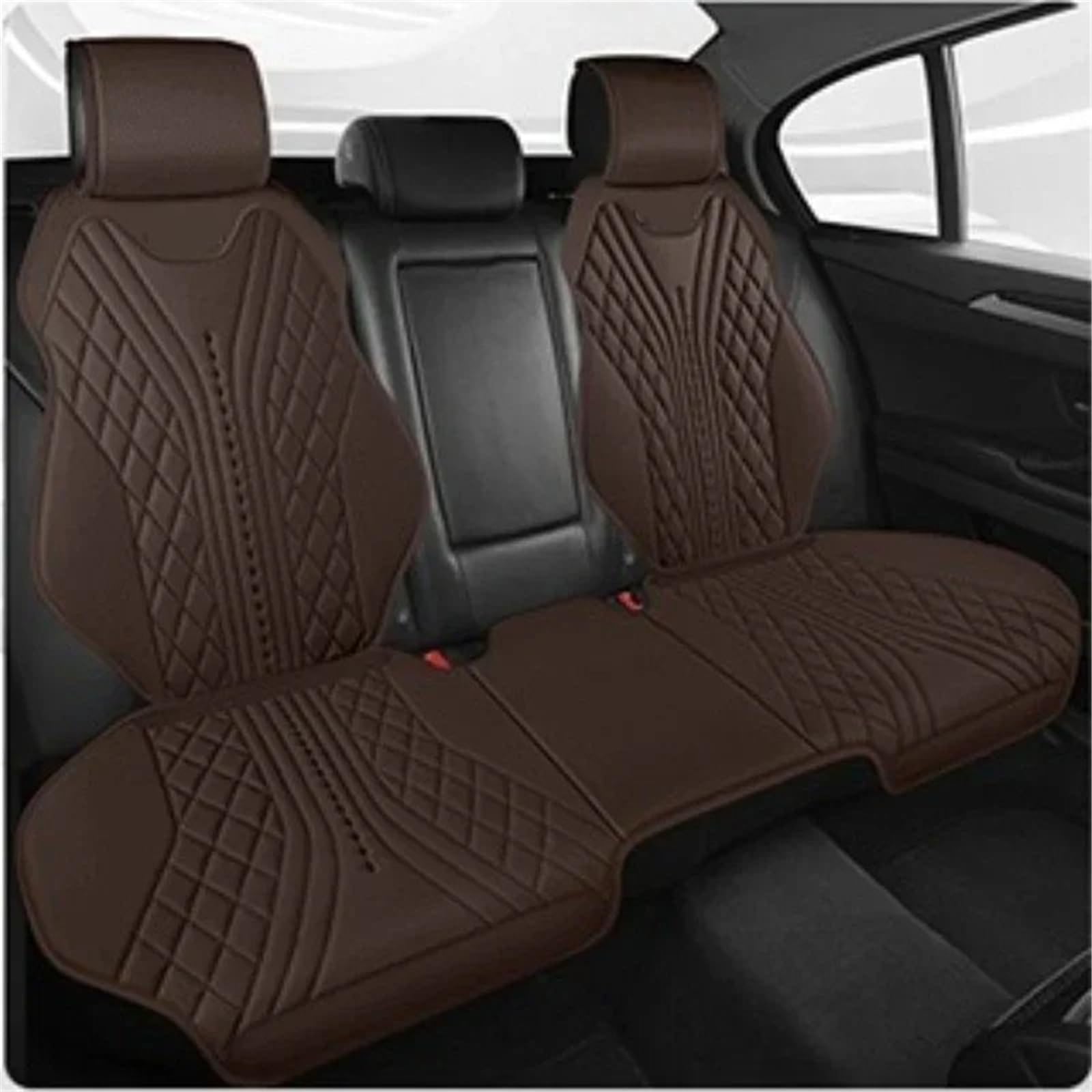 AXTAZS Auto Sitzbezügesets Universal Auto Sitz Abdeckung Atmungsaktive Pad Matte Auto Kissen Auto Vorne Hinten Sitz Abdeckung Automobil Innen Auto Sitz Schutz Pads(Brown,Rear) von AXTAZS