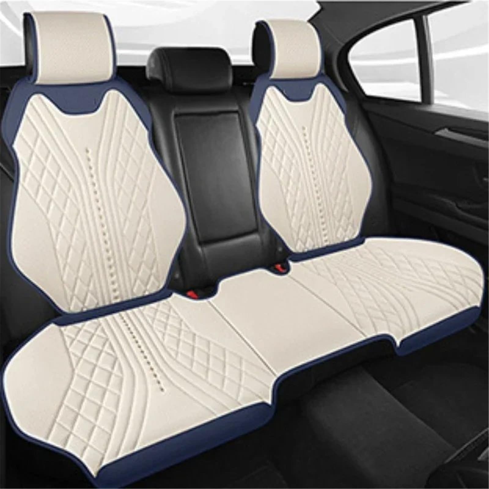 AXTAZS Auto Sitzbezügesets Universal Auto Sitz Abdeckung Atmungsaktive Pad Matte Auto Kissen Auto Vorne Hinten Sitz Abdeckung Automobil Innen Auto Sitz Schutz Pads(White,Rear) von AXTAZS