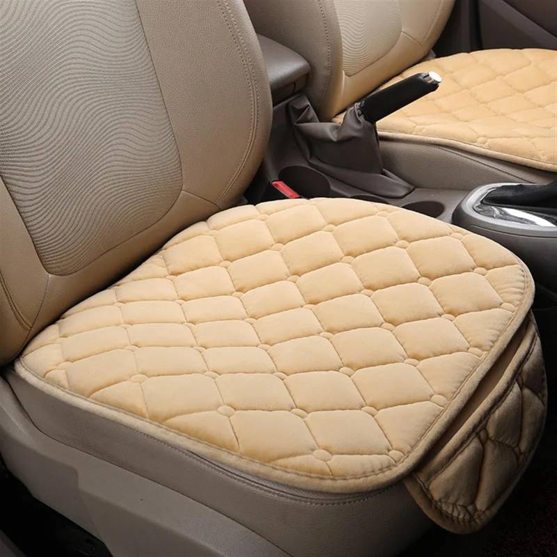 AXTAZS Auto Sitzbezügesets Universal Auto Sitz Abdeckung Atmungsaktive Pad Matte Für Auto Stuhl Sitzkissen Auto Zubehör Vordere Reihe Einzel Blatt Automobil Innen(Beige) von AXTAZS