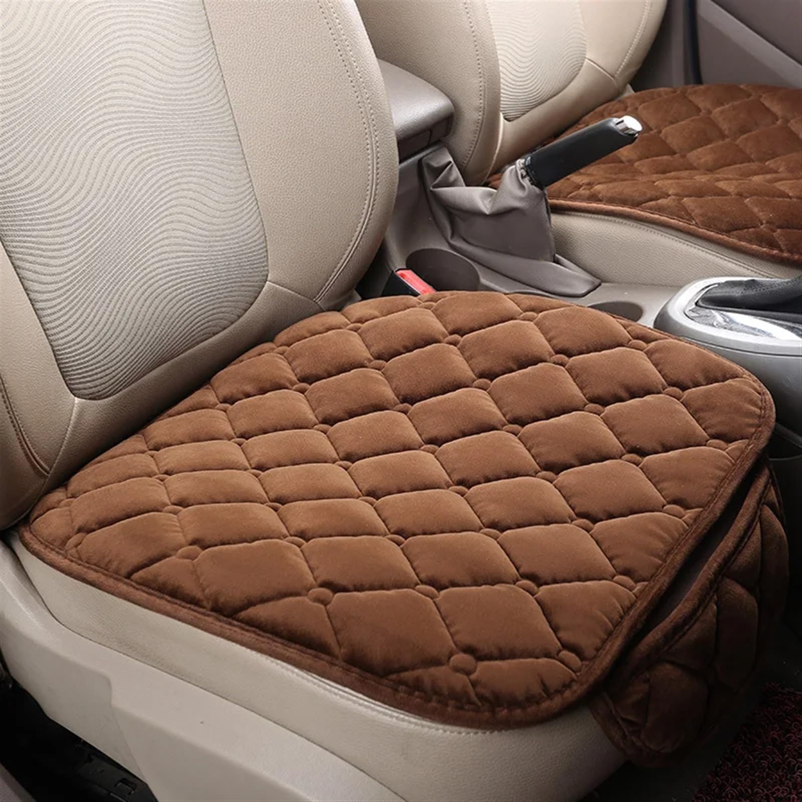 AXTAZS Auto Sitzbezügesets Universal Auto Sitz Abdeckung Atmungsaktive Pad Matte Für Auto Stuhl Sitzkissen Auto Zubehör Vordere Reihe Einzel Blatt Automobil Innen(Brown) von AXTAZS