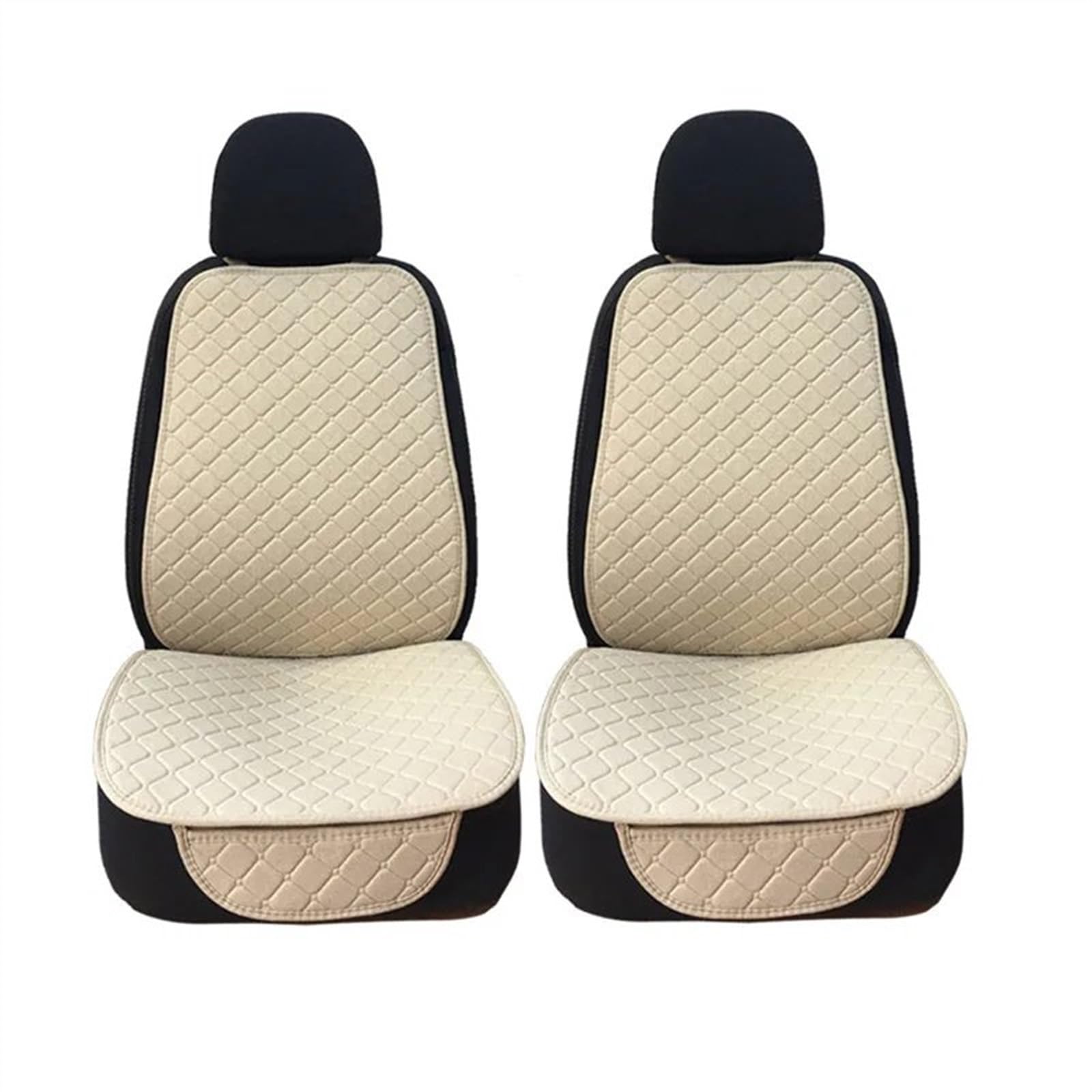 AXTAZS Auto Sitzbezügesets Universal Auto Sitz Abdeckung Protector Vorne Hinten Zurück Kissen Schützen Pad Für Auto Innen LKW SUV Van Auto Vorne/rück Sitz Abdeckung(Beige,2pc Front) von AXTAZS