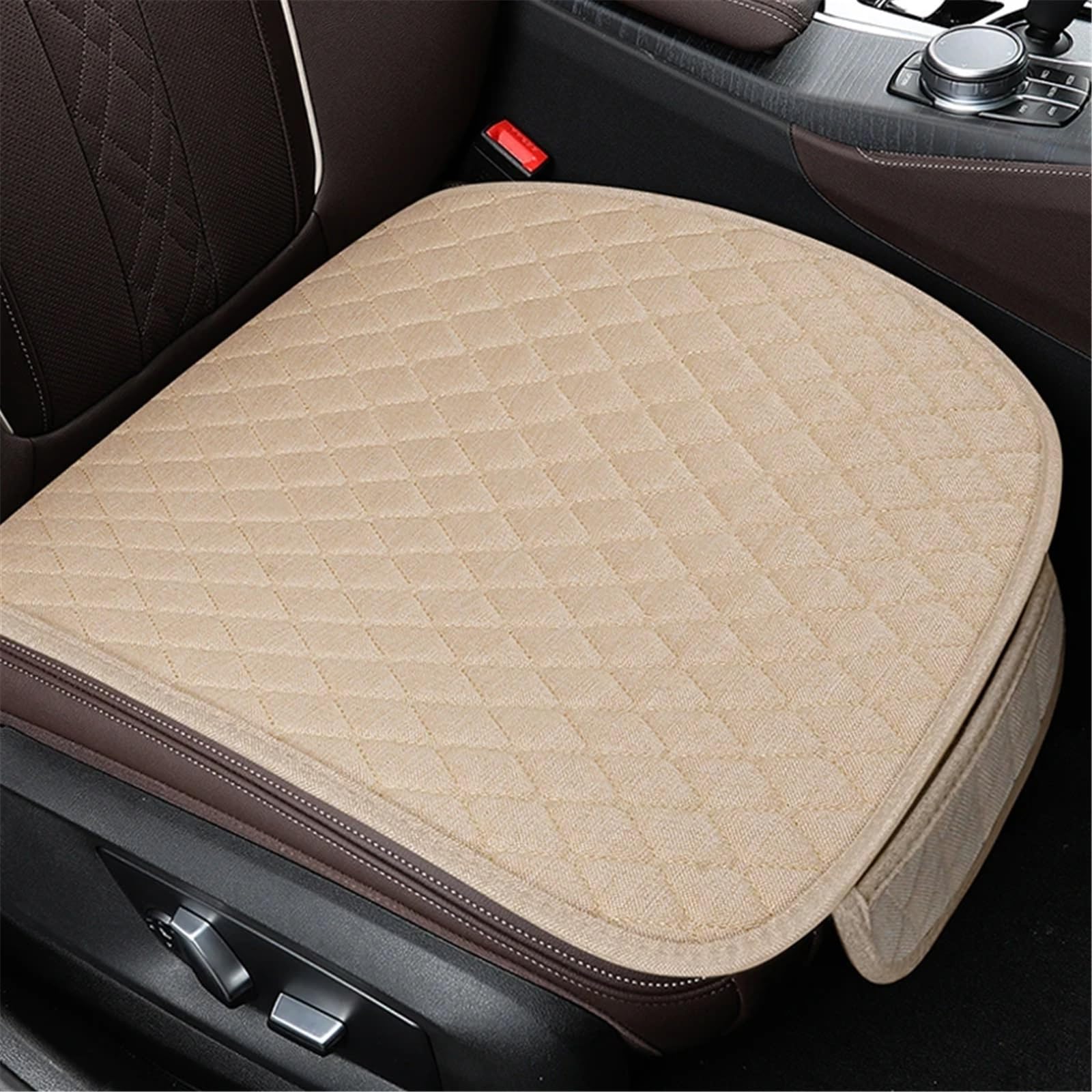 AXTAZS Auto Sitzbezügesets Universal Auto Sitz Abdeckung Protector Vorne Hinten Zurück Kissen Schützen Pad Matte Für Auto Innen LKW SUV Van Auto Sitz Schutz Pads(Beige,Front) von AXTAZS