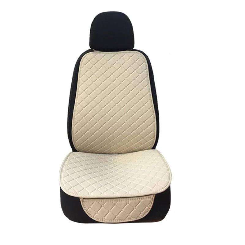 AXTAZS Auto Sitzbezügesets Universal Auto Sitz Abdeckung Schutz Vorne Hinten Zurück Kissen Schützen Pad Matte Rückenlehne Für Auto Innen Auto Sitzbezüge Schutz Auto Zubehör(Beige,1pc Front) von AXTAZS