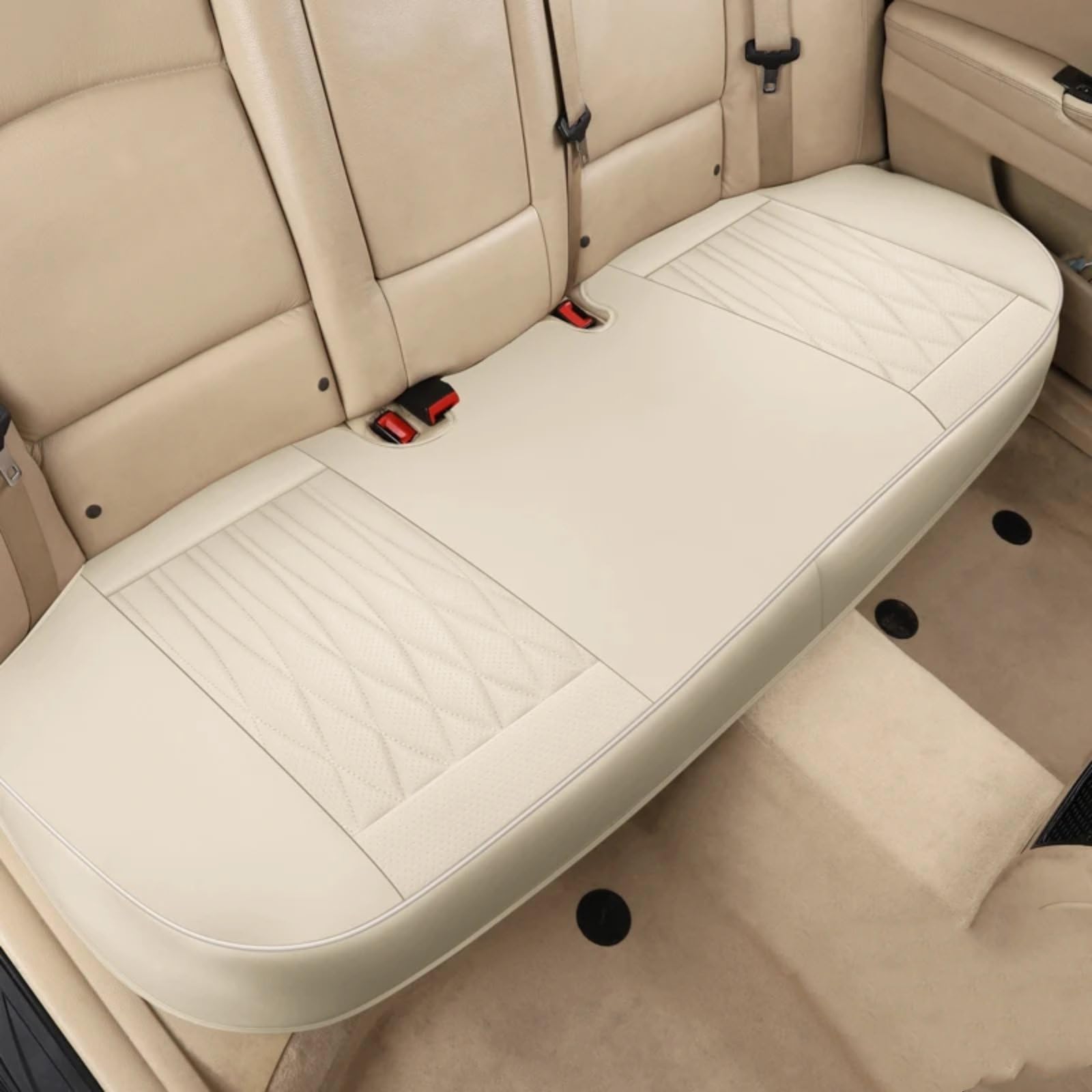 AXTAZS Auto Sitzbezügesets Universal Auto Sitz Schutz Abdeckung Automobil Innen Für Auto Sitze Sitz Abdeckung Limousine & SUV Auto Vorne/hinten Sitz Abdeckung Auto Kissen(Beige,Rear) von AXTAZS