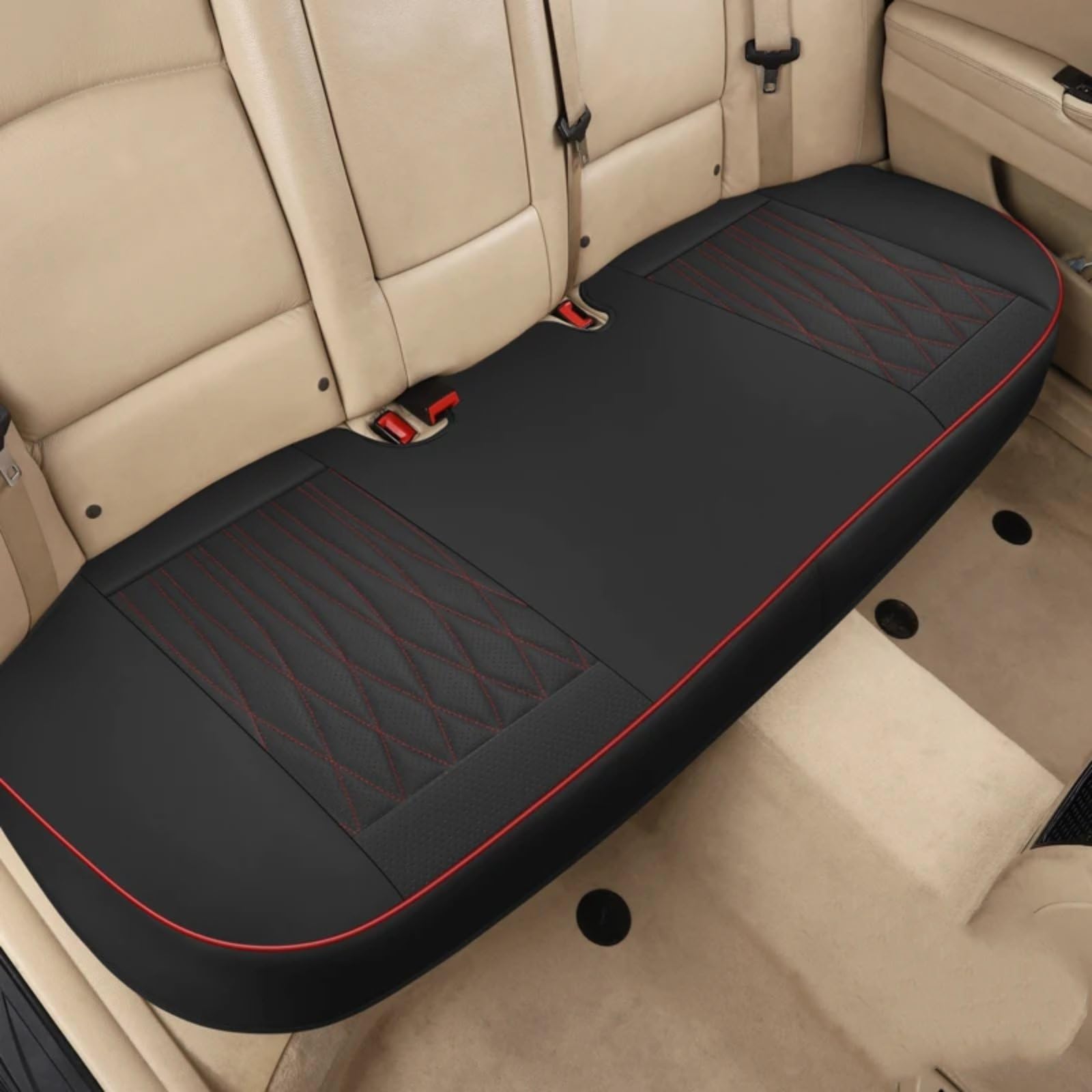 AXTAZS Auto Sitzbezügesets Universal Auto Sitz Schutz Abdeckung Automobil Innen Für Auto Sitze Sitz Abdeckung Limousine & SUV Auto Vorne/hinten Sitz Abdeckung Auto Kissen(Black and red,Rear) von AXTAZS