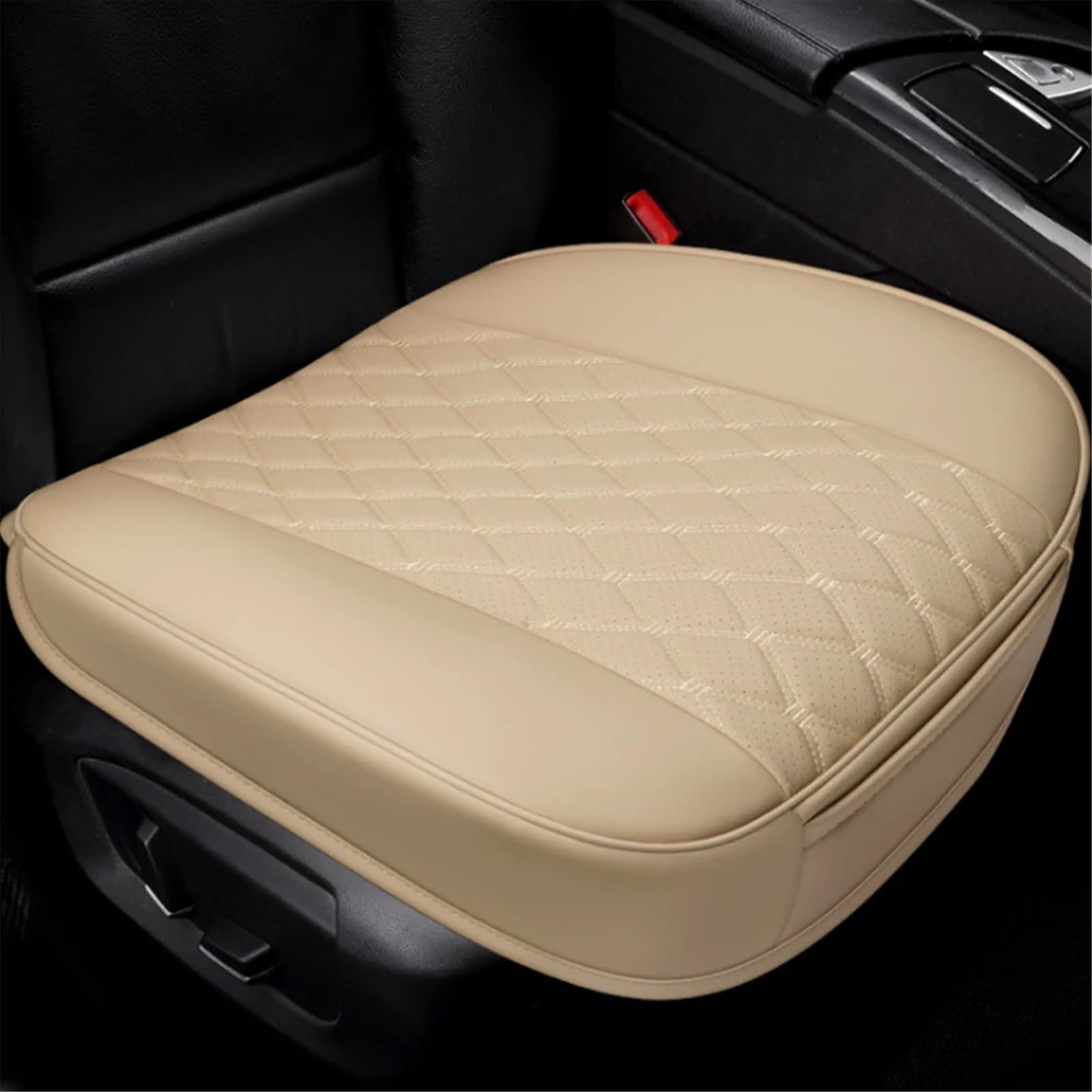 AXTAZS Auto Sitzbezügesets Universal Auto Sitz Vorne Und Hinten Kissen Auto Zubehör Universal Sitz Protector Matte Pad Vier Saison Sitz Abdeckung Auto Sitzkissen(Beige,Front) von AXTAZS