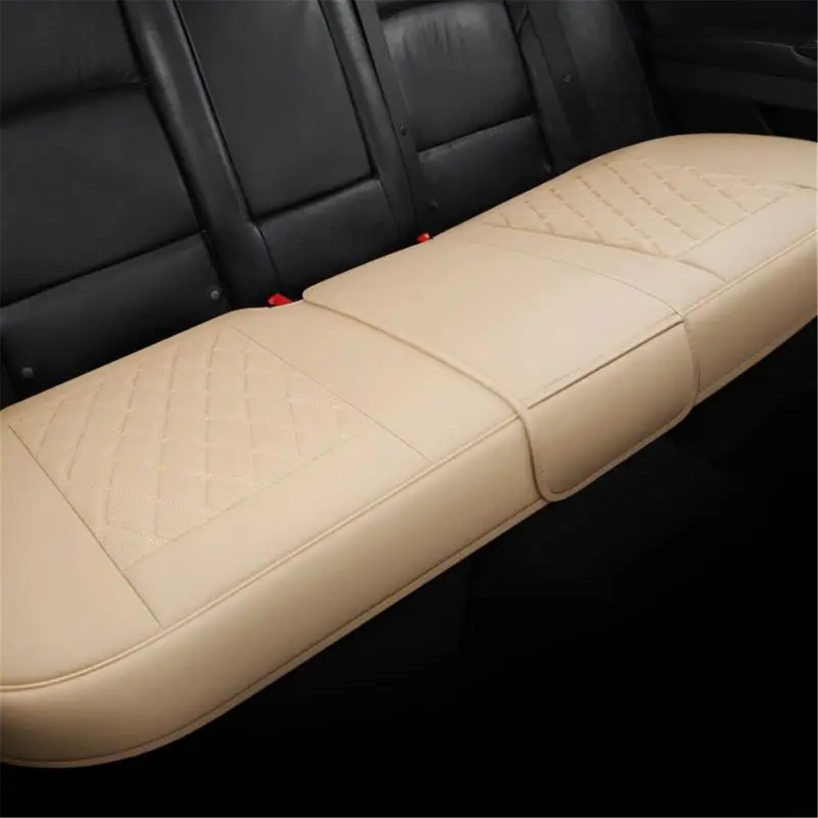 AXTAZS Auto Sitzbezügesets Universal Auto Sitz Vorne Und Hinten Kissen Auto Zubehör Universal Sitz Protector Matte Pad Vier Saison Sitz Abdeckung Auto Sitzkissen(Beige,Rear) von AXTAZS