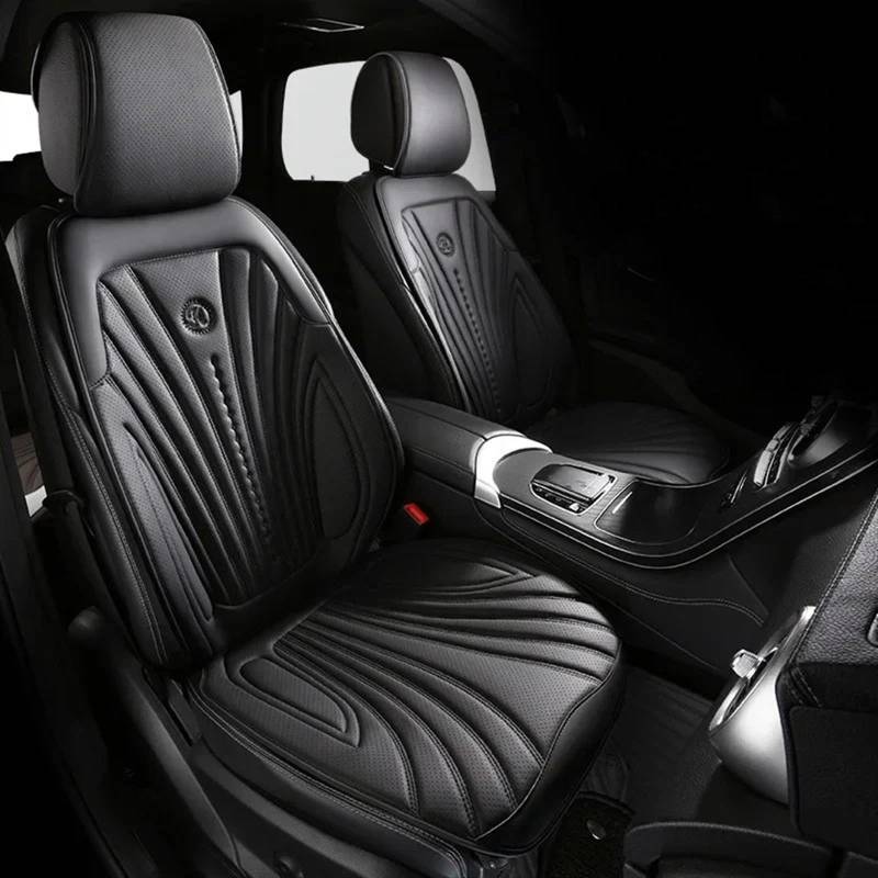 AXTAZS Auto Sitzbezügesets Universal Auto Sitzbezüge Atmungsaktive Sitzkissen Auto Stuhl Matte Schutz Dekoration Vier Jahreszeiten Auto Vorne/hinten Sitz Abdeckung(Black,2X Front Seats) von AXTAZS