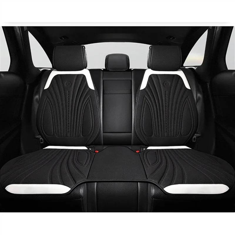 AXTAZS Auto Sitzbezügesets Universal Auto Sitzbezüge Atmungsaktive Sitzkissen Auto Stuhl Matte Schutz Dekoration Vier Jahreszeiten Auto Vorne/hinten Sitz Abdeckung(Black and White,1x Rear seat) von AXTAZS