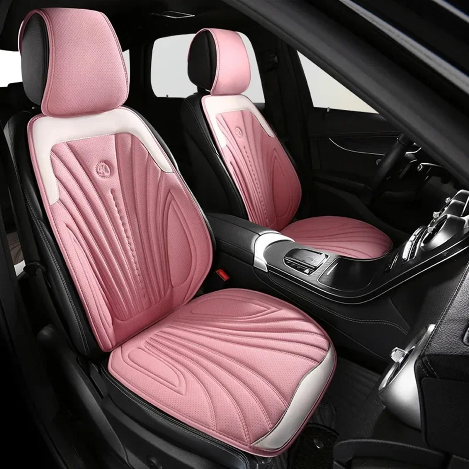 AXTAZS Auto Sitzbezügesets Universal Auto Sitzbezüge Atmungsaktive Sitzkissen Auto Stuhl Matte Schutz Dekoration Vier Jahreszeiten Auto Vorne/hinten Sitz Abdeckung(Pink,2X Front Seats) von AXTAZS