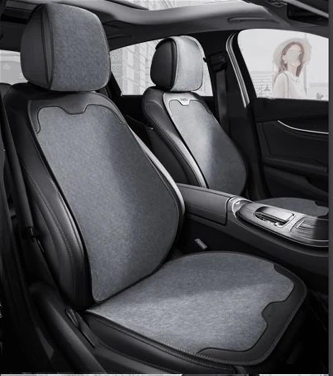 AXTAZS Auto Sitzbezügesets Universal Auto Sitzbezüge Auto Kissen Schutz Vorne/Hinten Auto Pads Atmungsaktive Sitz Pad Auto Abdeckungen Automobil Innen Zubehör(Gray,B) von AXTAZS