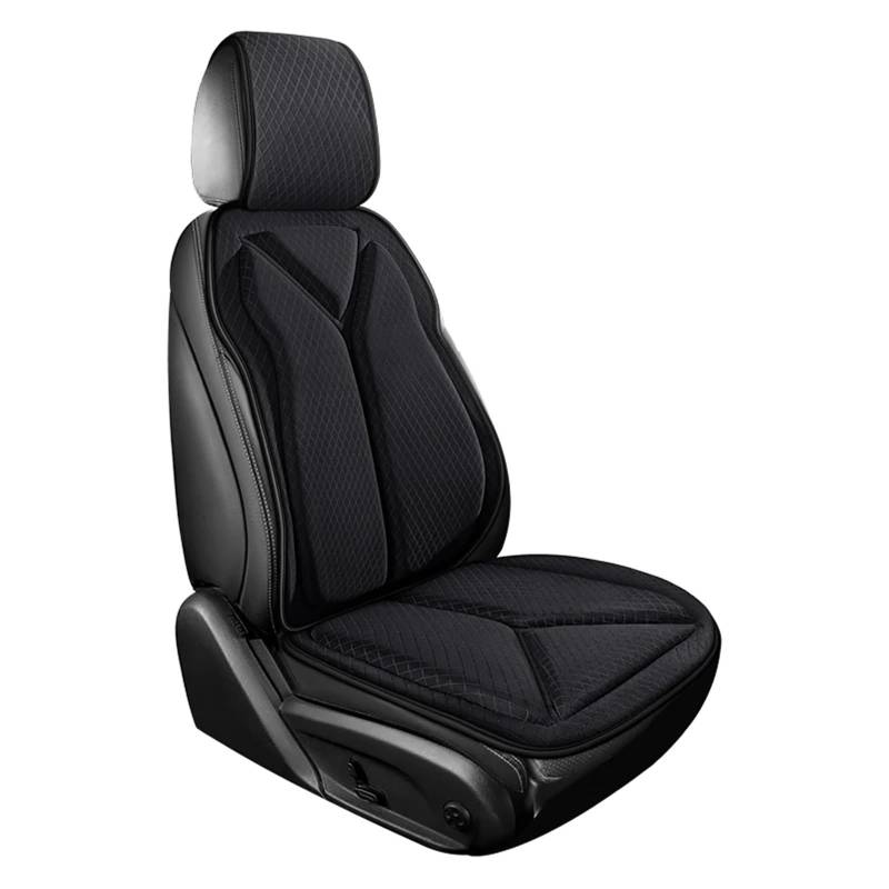 AXTAZS Auto Sitzbezügesets Universal Auto Sitzbezüge Vorne Set Weiche Matten Auto Stuhl Kissen Atmungsaktive Fahrzeuge Pad Protector Vier Jahreszeiten Automobil Innen(Black,Backrest) von AXTAZS