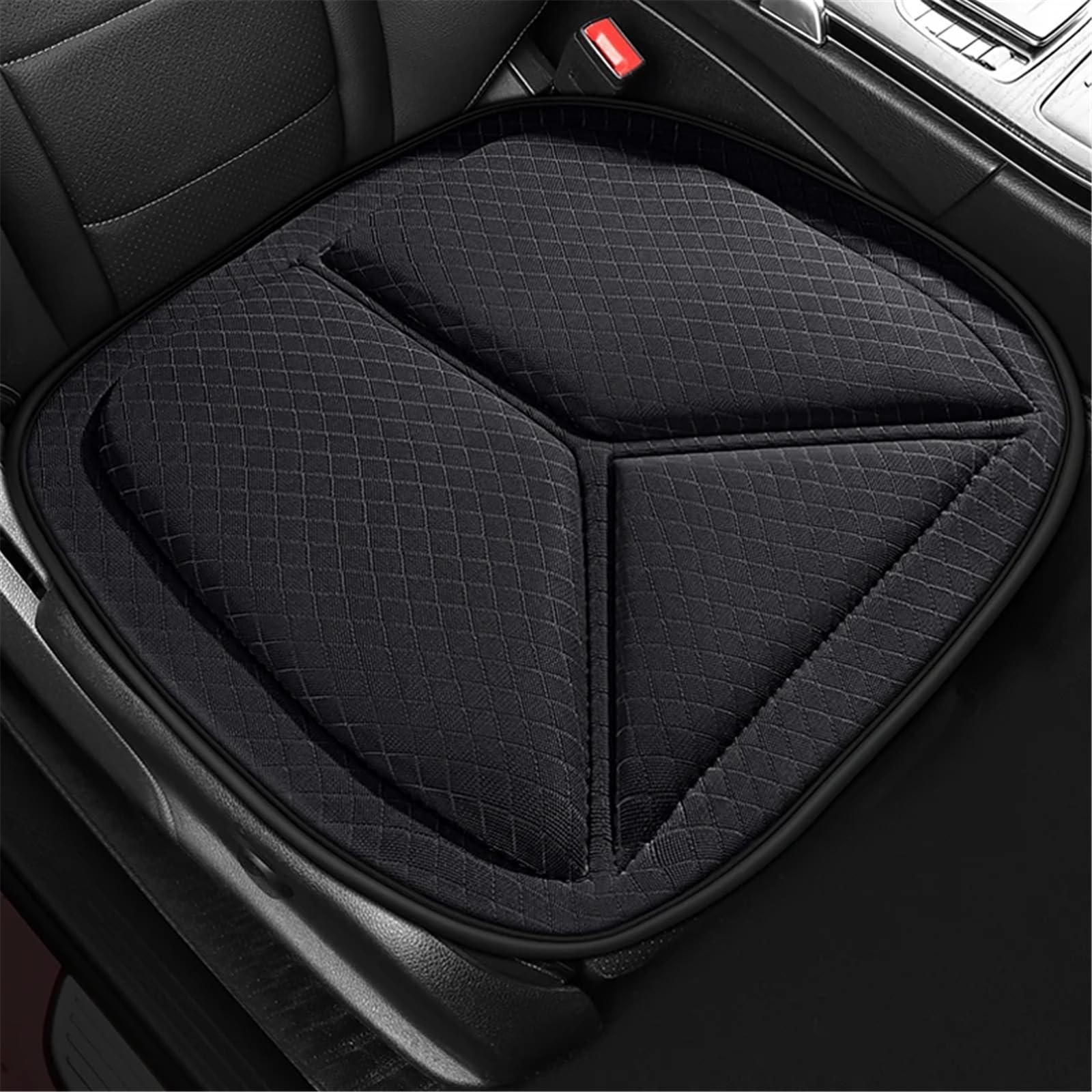 AXTAZS Auto Sitzbezügesets Universal Auto Sitzbezüge Vorne Set Weiche Matten Auto Stuhl Kissen Atmungsaktive Fahrzeuge Pad Protector Vier Jahreszeiten Automobil Innen(Black,Front) von AXTAZS