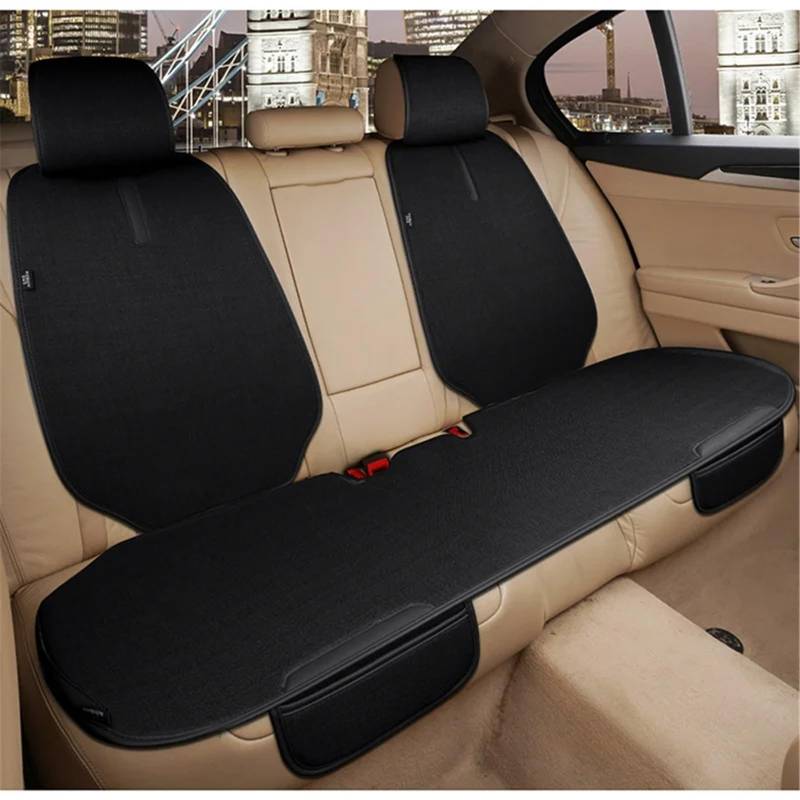 AXTAZS Auto Sitzbezügesets Universal Auto Sitzbezug Kissen Automotive Seat Protector Kissen Auto Sitz Pad Auto Vorne Hinten Sitz Abdeckung Automobil Innen(Black,Rear) von AXTAZS