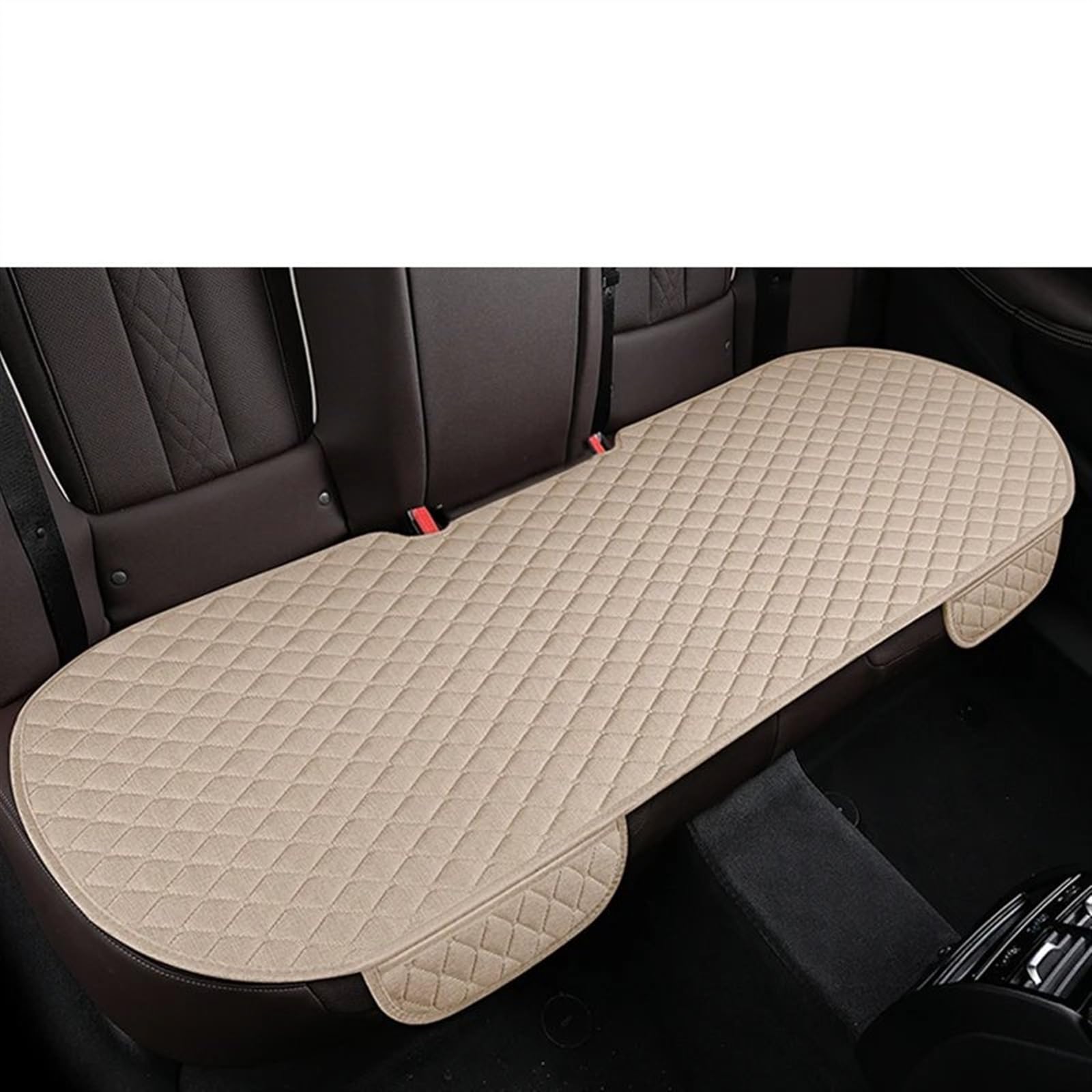 AXTAZS Auto Sitzbezügesets Universal Auto Sitzbezug Protector Leinen Vorne Hinten Zurück Kissen Schützen Pad Matte Rückenlehne Für Auto Innen LKW SUV Van Automobil Innen(Beige,1pc Rear pad) von AXTAZS