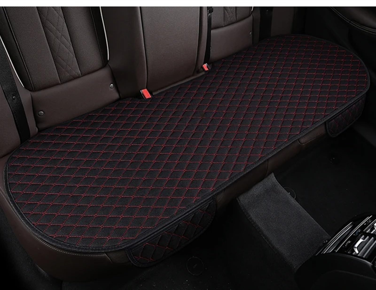 AXTAZS Auto Sitzbezügesets Universal Auto Sitzbezug Protector Leinen Vorne Hinten Zurück Kissen Schützen Pad Matte Rückenlehne Für Auto Innen LKW SUV Van Automobil Innen(Red,1pc Rear pad) von AXTAZS