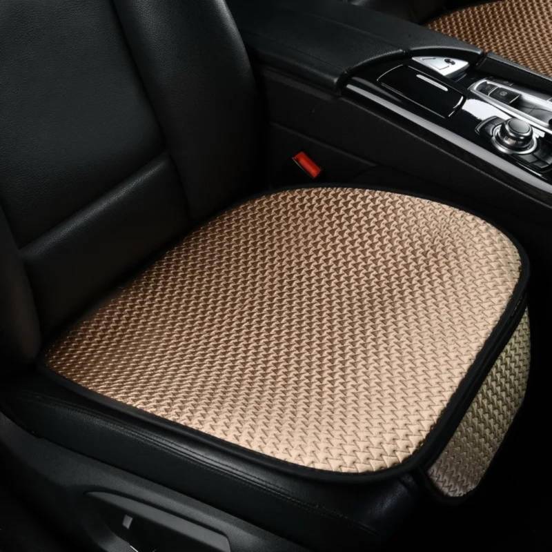 AXTAZS Auto Sitzbezügesets Universal Auto Sitzbezug Vorne Hinten Atmungsaktive Kissen Schutz Matte Pad Auto Innen LKW SUV Van Auto Sitz Schutz Pads(Beige,Front) von AXTAZS