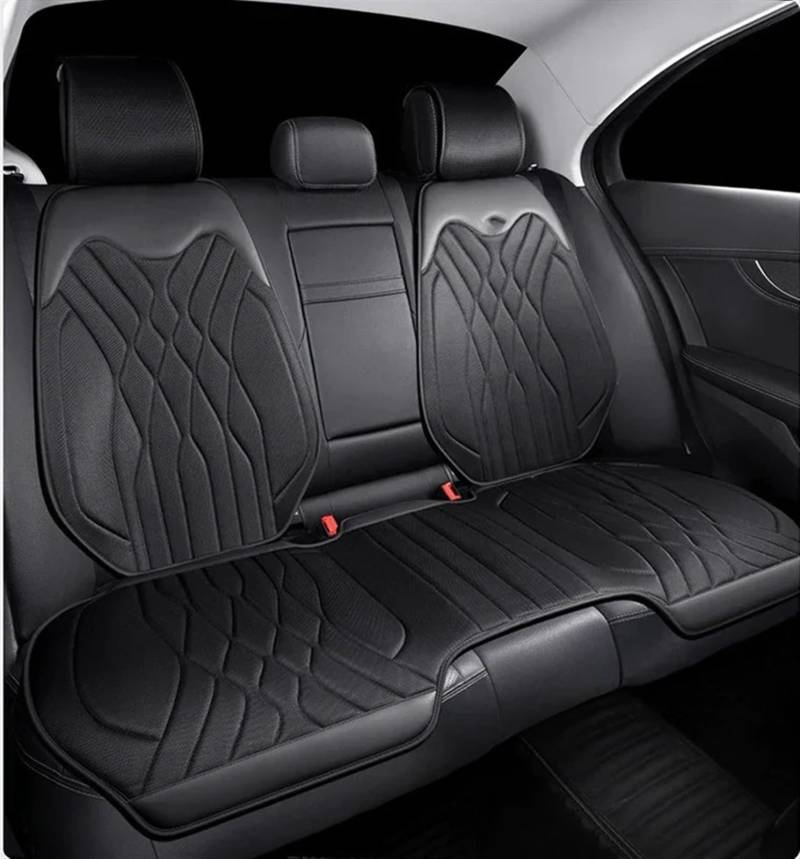 AXTAZS Auto Sitzbezügesets Universal Auto Sitzkissen Pad Nette Sitzbezüge Atmungsaktive Schlanke Auto Stuhl Matte Vier Jahreszeiten Auto Vorne/hinten Sitz Abdeckung Auto Zubehör(Black,1pc Rear pad) von AXTAZS