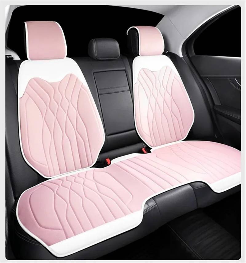 AXTAZS Auto Sitzbezügesets Universal Auto Sitzkissen Pad Nette Sitzbezüge Atmungsaktive Schlanke Auto Stuhl Matte Vier Jahreszeiten Auto Vorne/hinten Sitz Abdeckung Auto Zubehör(Pink,1pc Rear pad) von AXTAZS