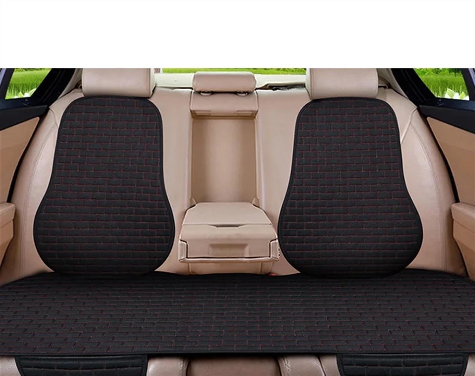 AXTAZS Auto Sitzbezügesets Universal Auto Sitzkissen Protector Pad Auto Sitz Abdeckung Vorne/Hinten Sitz Abdeckung Automobil Kissen Pad Matte Rückenlehne Auto Accessori(Black and red,Rear seat) von AXTAZS