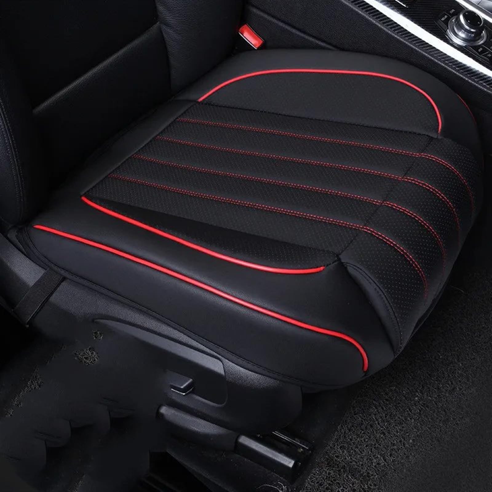 AXTAZS Auto Sitzbezügesets Universal-Autositzbezug, Autositz-Schutzkissen, Matte, Autozubehör, Universalgröße, Automobil-Innenraum, Autositz-Schutzpolster(Black and red) von AXTAZS