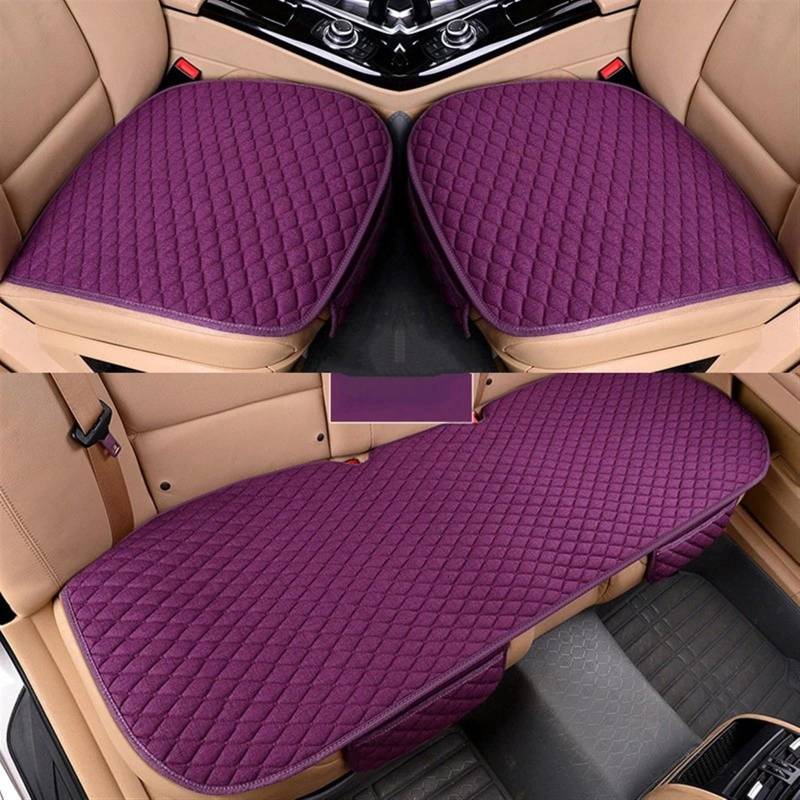 AXTAZS Auto Sitzbezügesets Universal Autositzbezug Für Four Seasons Vorne Hinten Kissen Atmungsaktive Schutzmatte Pad Autozubehör Kissen Sitzbezug Autozubehör(Purple,Full Set) von AXTAZS