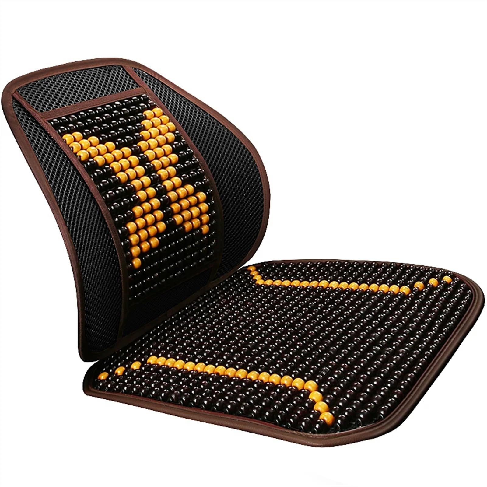 AXTAZS Auto Sitzbezügesets Universal Holz Auto Sitzbezug Aus Bambus Kissen Sets Cushio Automobil Innen Auto Sitz Schutz Pads Auto Sitzkissen(Yellow,C) von AXTAZS