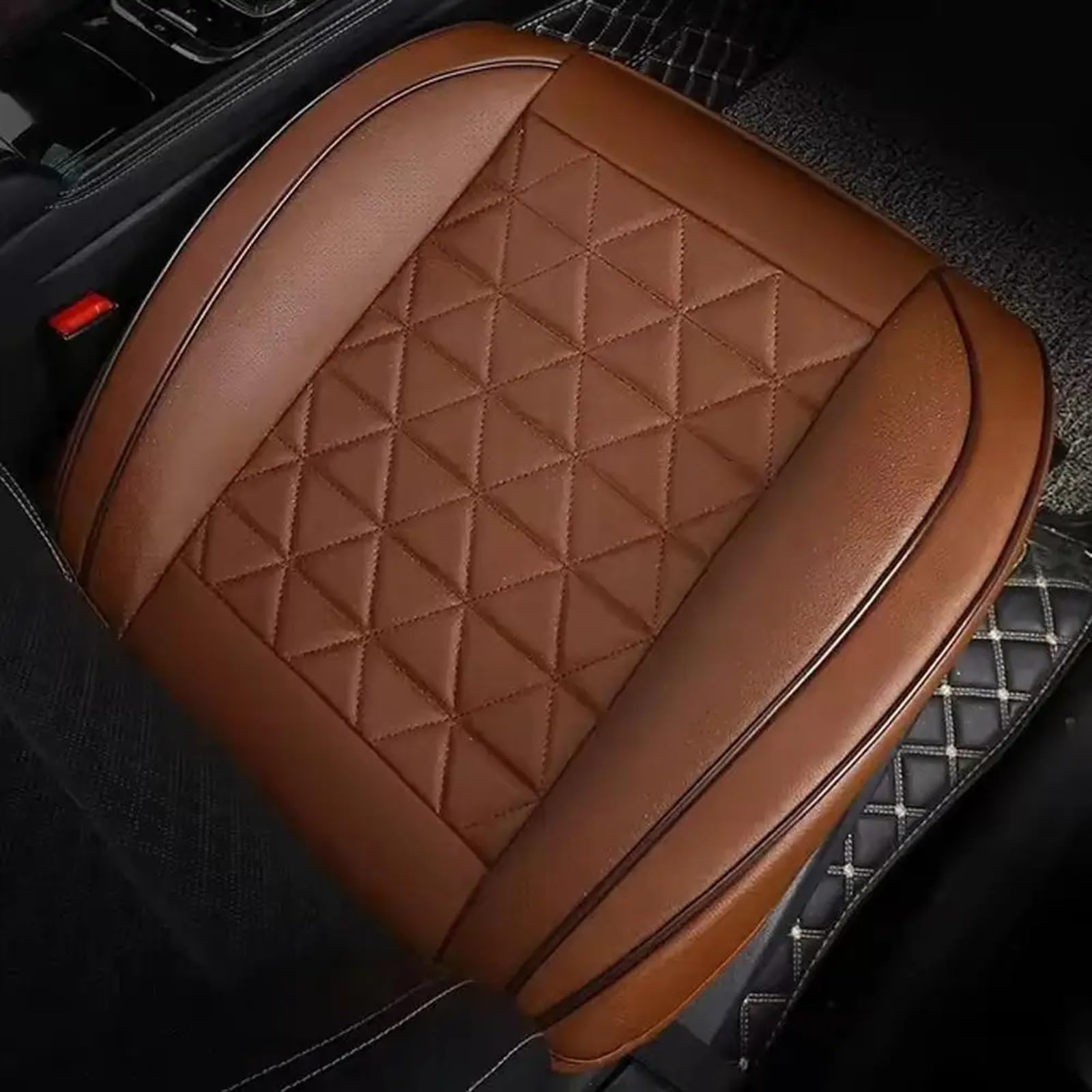 AXTAZS Auto Sitzbezügesets Universal Vorne Auto Sitz Abdeckung Autos Sitzkissen Autos Seat Protector Auto Stuhl Pad Matte Auto Zubehör Automobil Innen(Brown) von AXTAZS