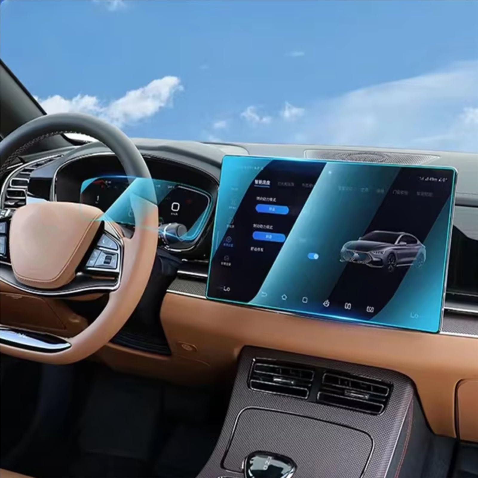 AXTAZS Kompatibel Mit BYD Für Han EV 2020 2021 2022 2023, Auto-Infotainment, GPS-Navigation Und Armaturenbrett, Gehärtetes Glas, Displayschutzfolie Displayschutzfolien GPS(Dashboard and GPS) von AXTAZS