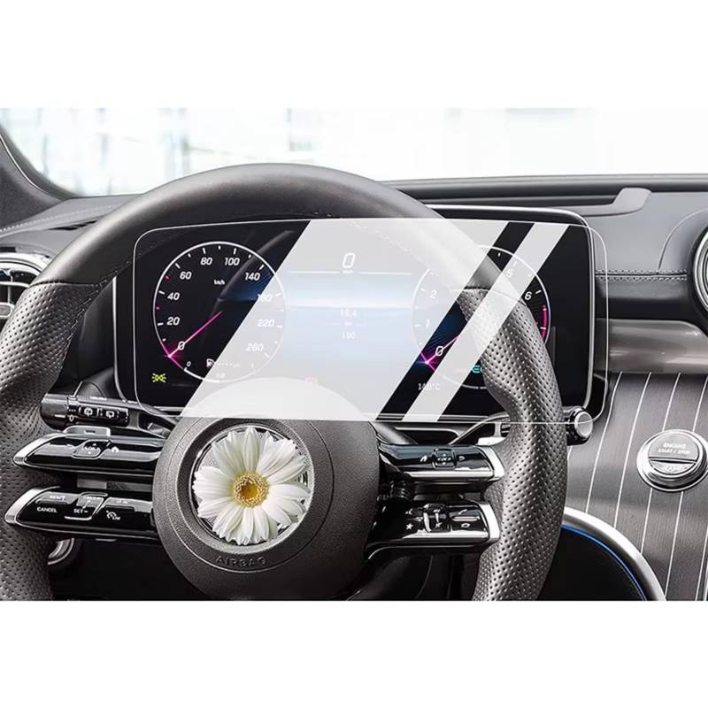 AXTAZS Kompatibel Mit Benz Für C-Class 2022 2023, Auto-Infotainment, GPS-Navigationsdisplay Und Instrumenten-Displayschutz Aus Gehärtetem Glas Displayschutzfolien GPS(Instrument) von AXTAZS