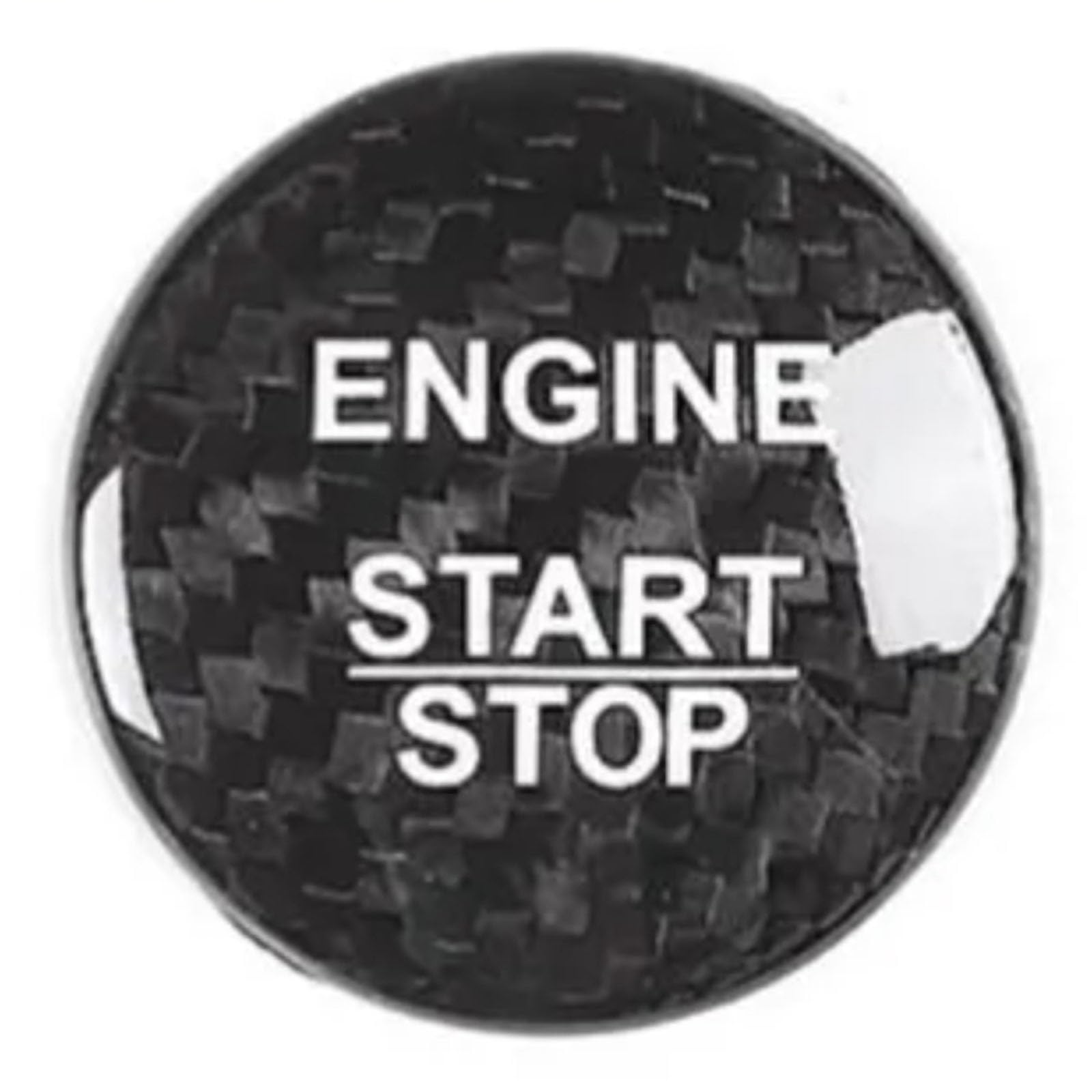 AXTAZS Kompatibel Mit Benz Für C-Klasse GLE 2015 2016 2017 2018 Kohlefaser-Automotor-Start-Stopp-Druckknopf-Zierabdeckungsaufkleber Auto Knopf Aufkleber Kit(Black) von AXTAZS