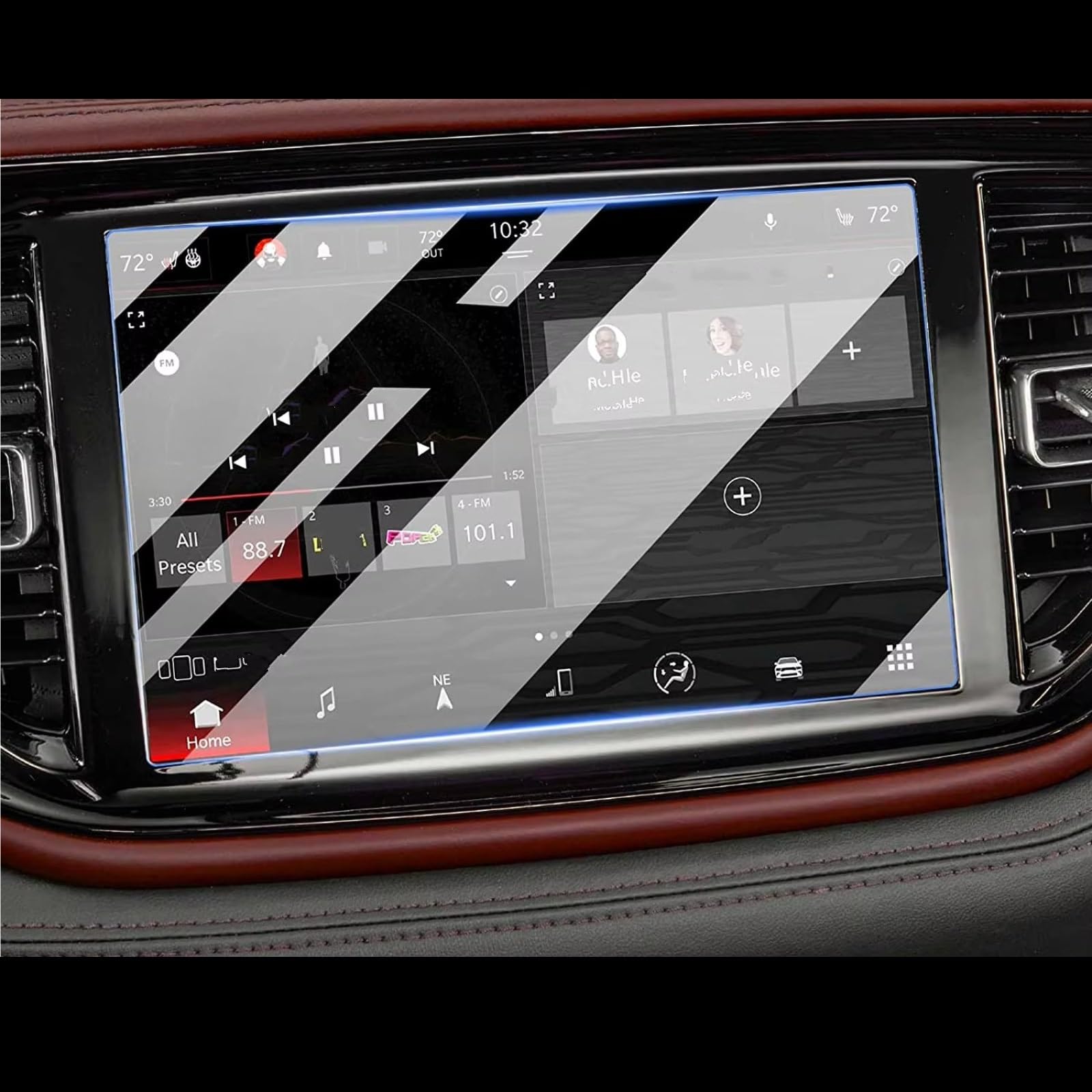 AXTAZS Kompatibel Mit Dodge Für Durango 2021 2022 Auto 10,1 Zoll Infotainment GPS Navigation Displayschutzfolie Aus Gehärtetem Glas Displayschutzfolien GPS von AXTAZS