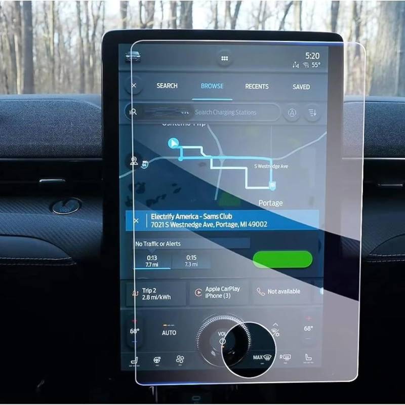 AXTAZS Kompatibel Mit Ford Für Mustang Für Mach-E 2021 2022 2023 15,5 Zoll Auto-LCD-GPS-Navigation Gehärtetes Glas Und Armaturenbrett-Displayschutzfolie Displayschutzfolien GPS(GPS) von AXTAZS