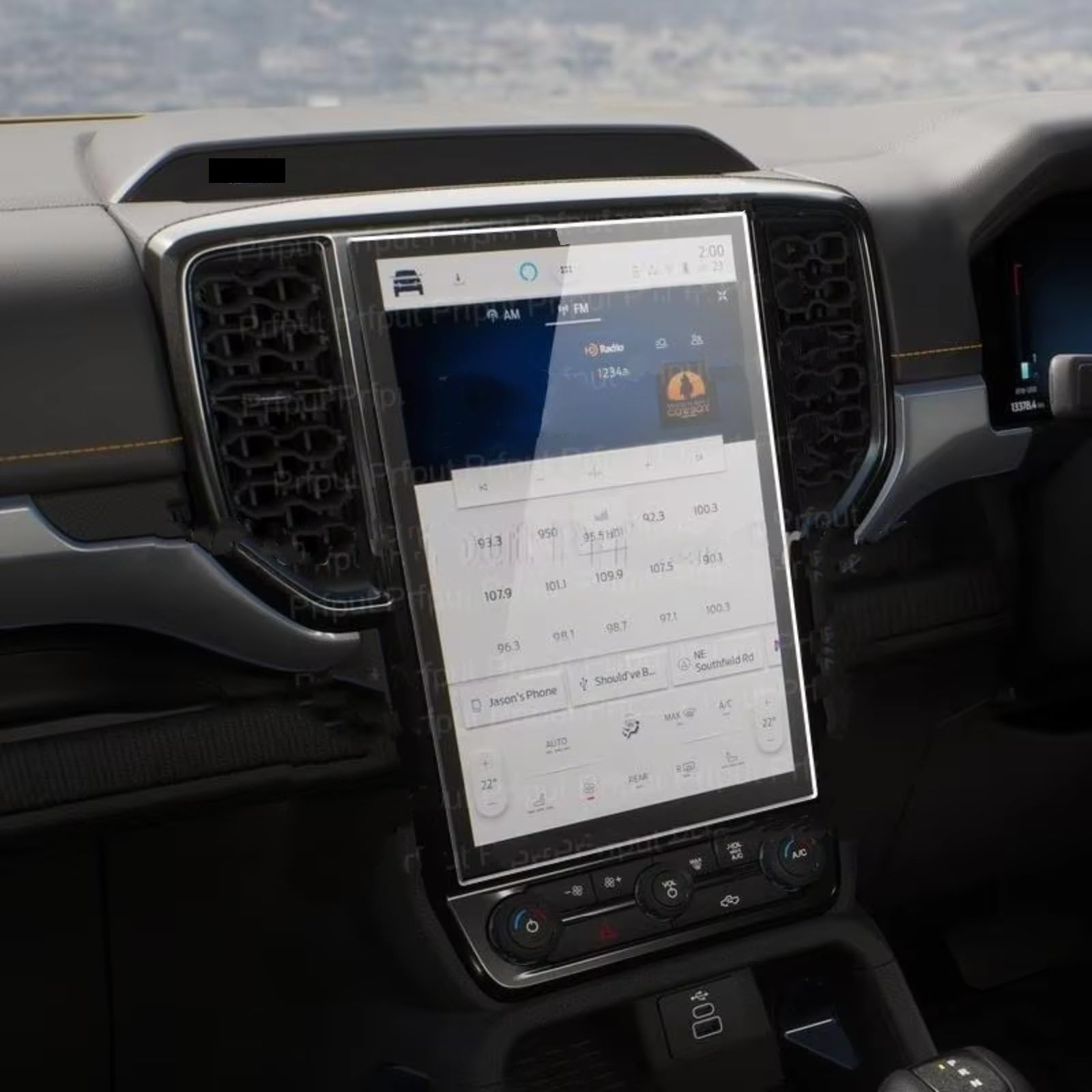 AXTAZS Kompatibel Mit Ford Für Ranger Für Wildtrak 2022 2023 Gehärtetes Glas Schutzfolie 12 Zoll Auto Infotainment GPS Navigation Schutzfolie Displayschutzfolien GPS von AXTAZS