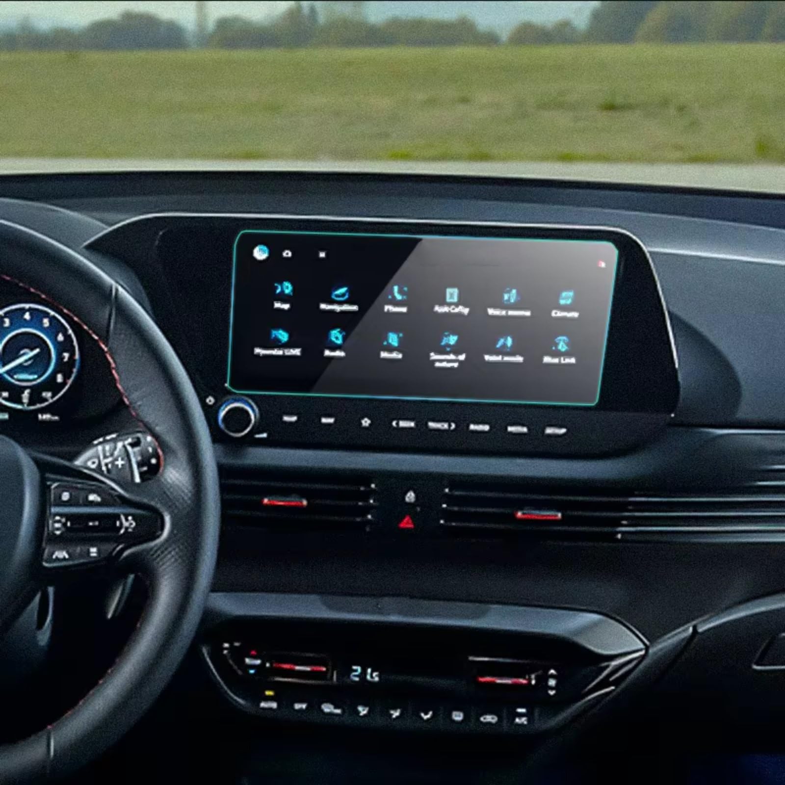 AXTAZS Kompatibel Mit Hyundai Für I20 2021 2022, Auto, 10,25 Zoll, Auto-Infotainment, GPS-Konsole, Navigation, Kratzfester Displayschutz Aus Gehärtetem Glas Displayschutzfolien GPS von AXTAZS