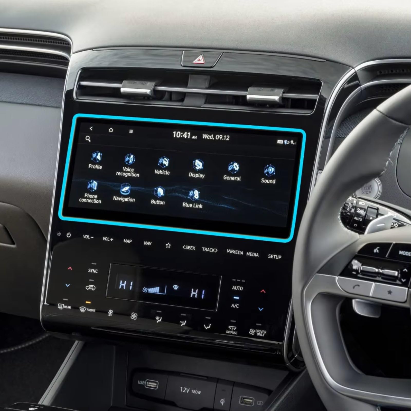 AXTAZS Kompatibel Mit Hyundai Für Tucson Für Elite 2021, Auto-Infotainment-Navigationsdisplay, Gehärtetes Glas Displayschutzfolien GPS von AXTAZS